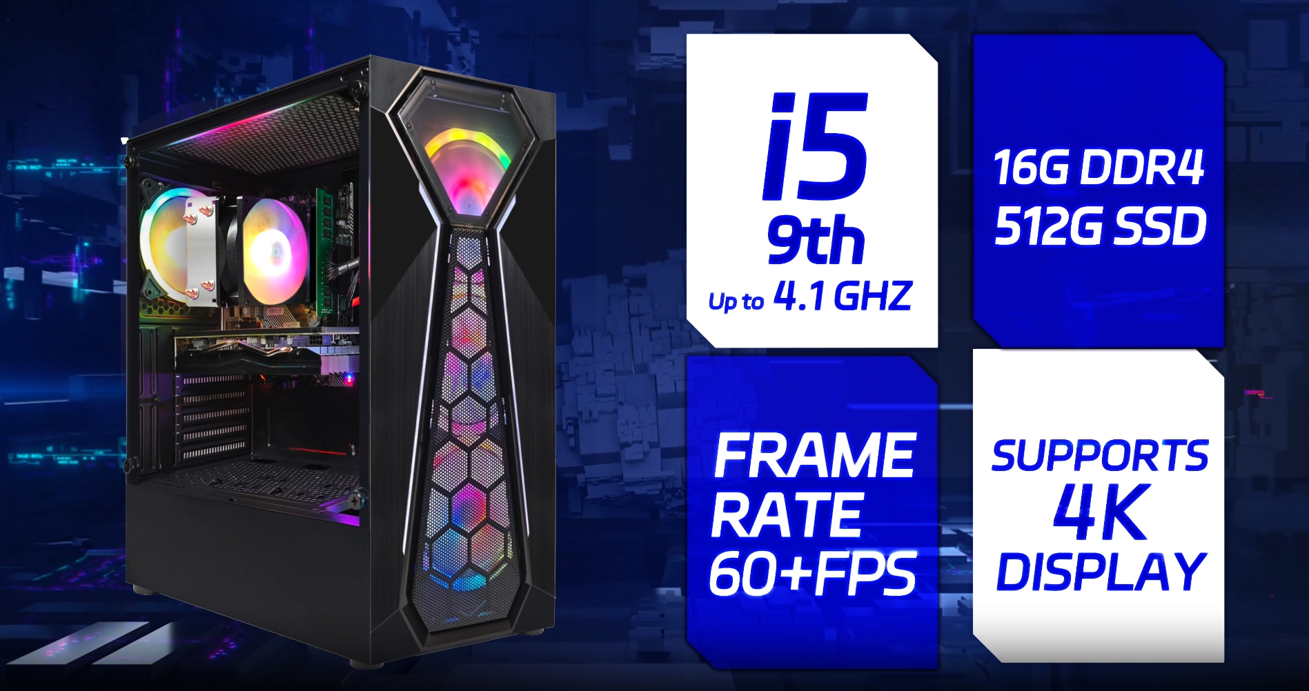 STGAubron Gaming PC Desktop, Radeon RX 580 16G GDDR5, Intel Core